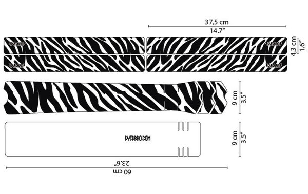 DYEDBRO Rahmenschutz Kit Zebra Black Gloss
