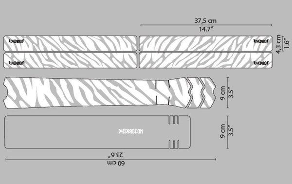 DYEDBRO Rahmenschutz Kit Zebra White Gloss