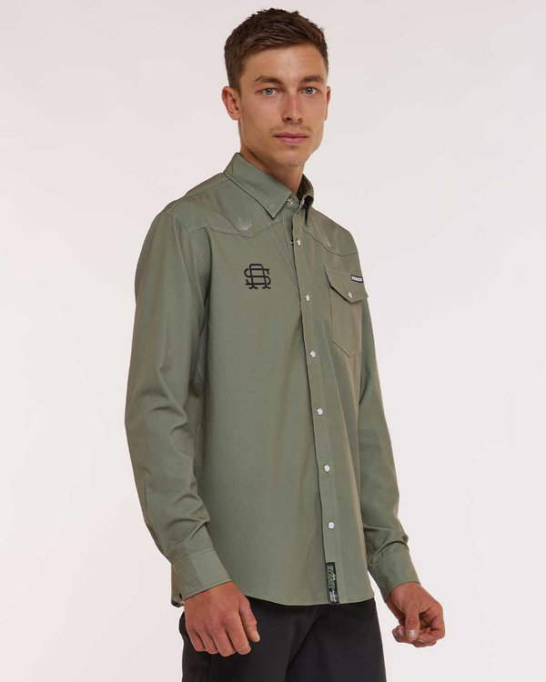 DHaRCO Mens Western Shirt | Kyle Strait Signature Edition Green
